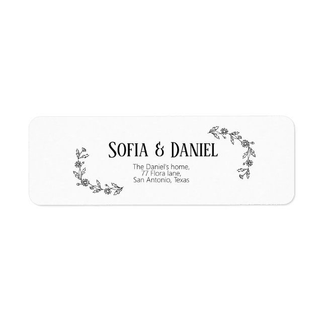 Black & White Daisy Branch  Label (Front)