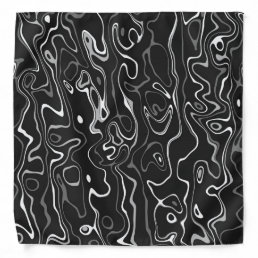 Black white damascus abstract swirls cool pattern bandana