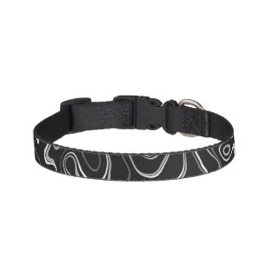 Black white damascus abstract swirls cool pattern pet collar