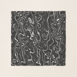 Black white damascus abstract swirls cool pattern scarf
