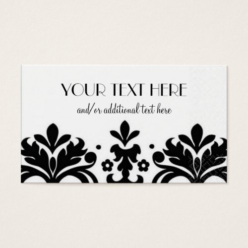 Black &amp; White Damask Business Card