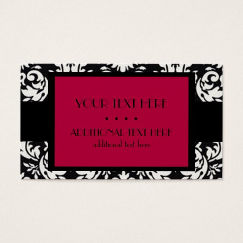Black &amp; White Damask Business Card Template