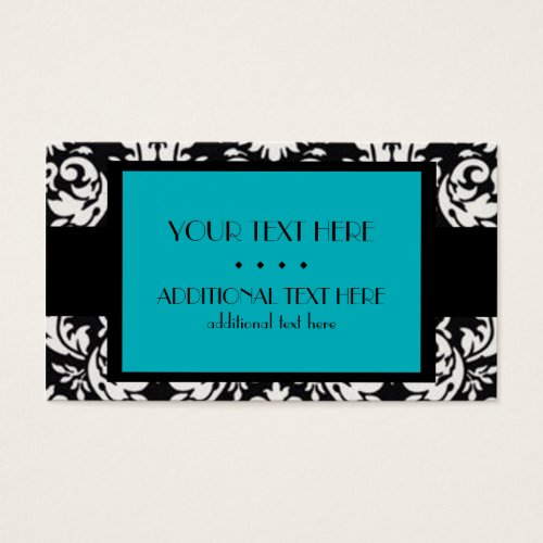 Black &amp; White Damask Business Card Template