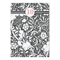 black & white damask 10 wedding anniversary invite