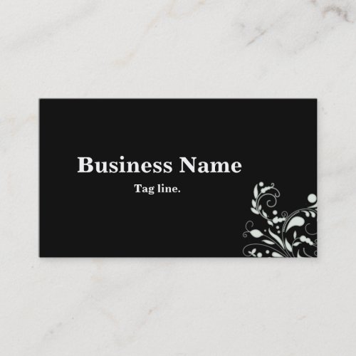 Black &amp; White Damask Business Card