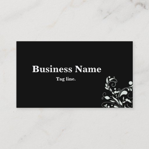 Customizable Black &amp; White Damask Business Card