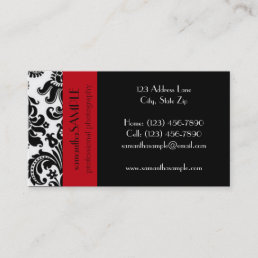 Black &amp; White Damask Business Card