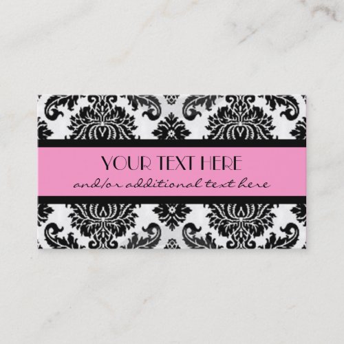 Black &amp; White Damask Business Cards