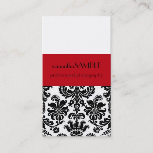 Black &amp; White Damask Business Card