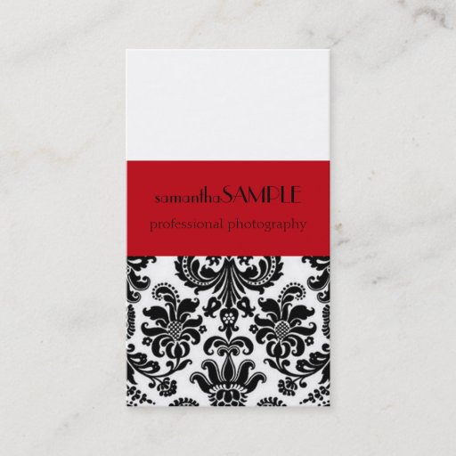 Customizable Black &amp; White Damask Business Card