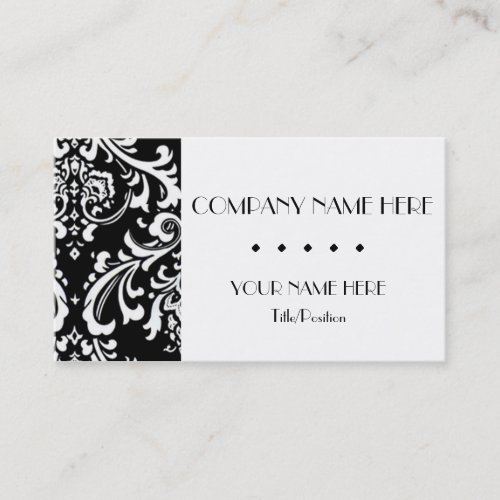 Black &amp; White Damask Business Cards