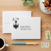 Black, White Damask Chandeliers A2 Envelope (Desk)