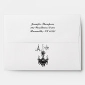 Black, White Damask Chandeliers A7 Envelope (Back (Top Flap))