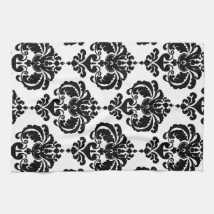 Black & White Damask Chic Modern Elegant Pattern Towel