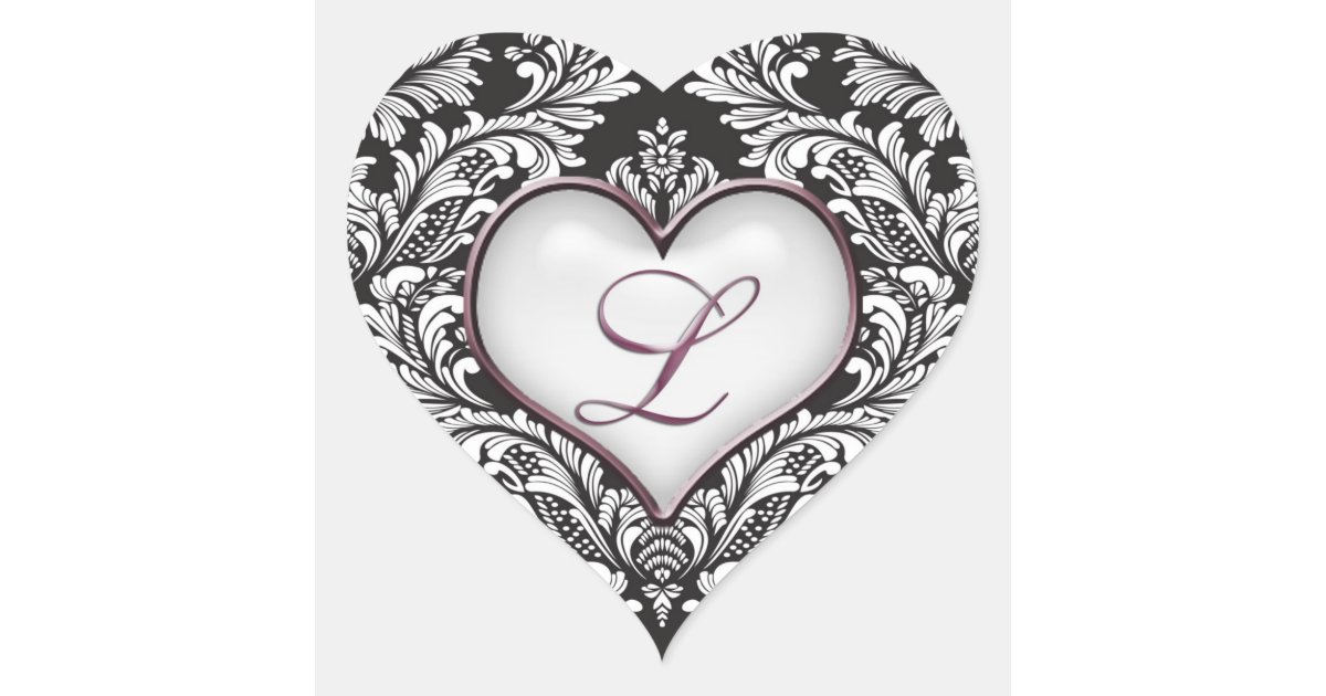 Letter L Love Heart Monogram | Canvas Print