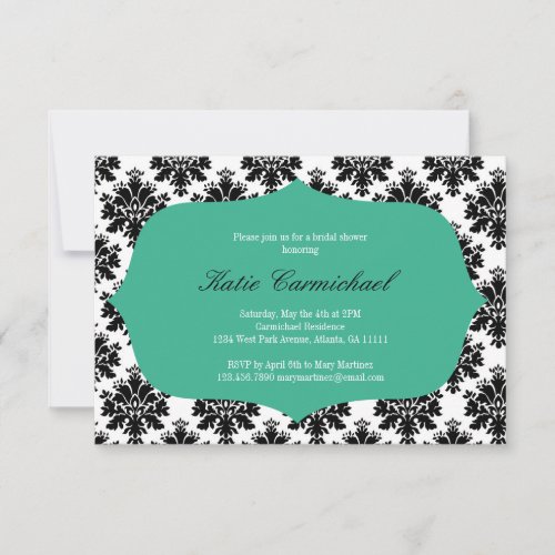 Black &amp; White Damask Invitation