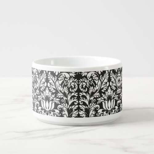 Black White Damask Lace Brocade Bowl