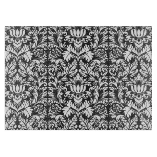 Black White Damask Lace Brocade Cutting Board