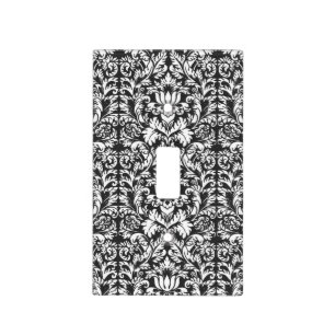 Black White Damask Lace Brocade Light Switch Cover