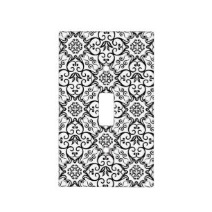 Black & White Damask Light Switch Cover
