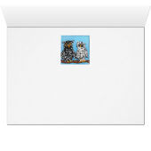 Black & White Damask Owls Cards (Inside Horizontal (Bottom))