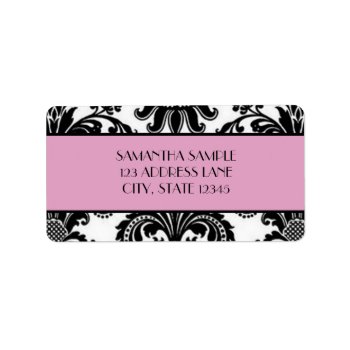 Black & White Damask  Pink Label by cami7669 at Zazzle