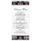 Black & White Damask Red Accent Slim Dinner Menu