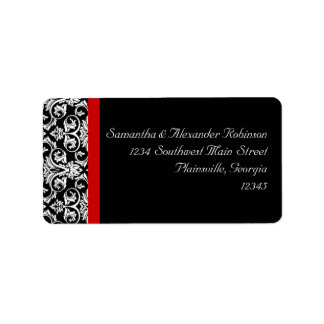 Black/White Damask w/ Ravishing Red Accent Label