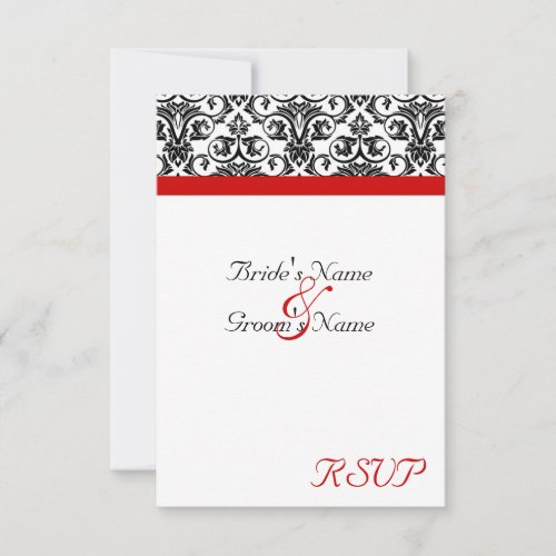 Black/White Damask w/ Ravishing Red Accent Custom Announcement