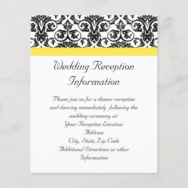 Black/White Damask w/Vibrant Yellow (Front)