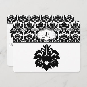 Black & White Damask Wedding Invitations