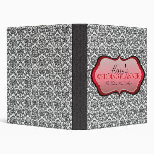 Black & White Damask Wedding Planner/Organizer Binder