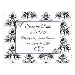black and white save the dates postcards zazzle
