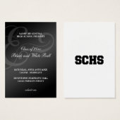 Black white dance formal prom bid admission ticket (Front & Back)