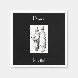 Black & White Dance Recital Paper Napkins