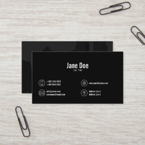 Black White Darkened Photo Contact Icons Business Card