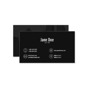 Black White Darkened Photo Contact Icons Business Card