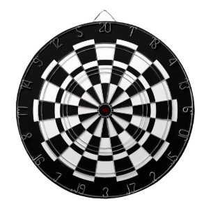 Black & White Dartboard With Darts
