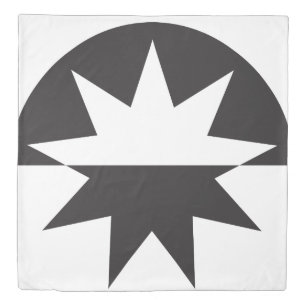 Black White Deco Star Sunburst Duvet Cover