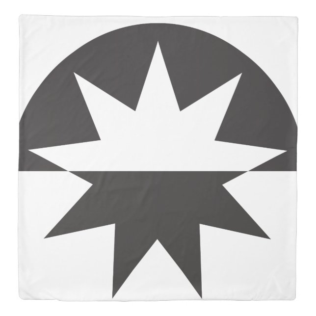 Black White Deco Star Sunburst Duvet Cover (Front)