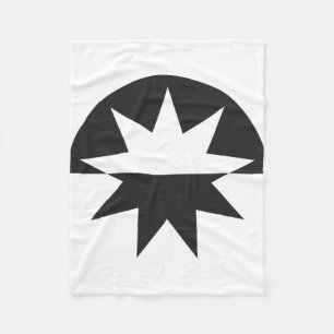 Black White Deco Star Sunburst Fleece Blanket