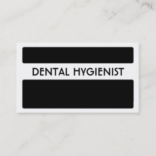 Black white dental hygienist business cards