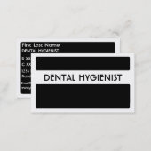 Black white dental hygienist business cards (Front/Back)