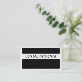 Black white dental hygienist business cards (Standing Front)