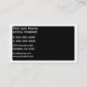 Black white dental hygienist business cards (Back)