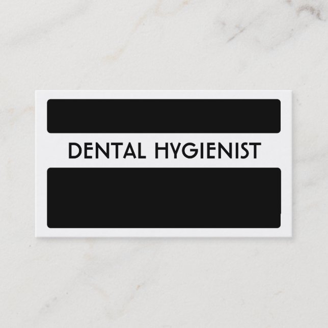 Black white dental hygienist business cards (Front)