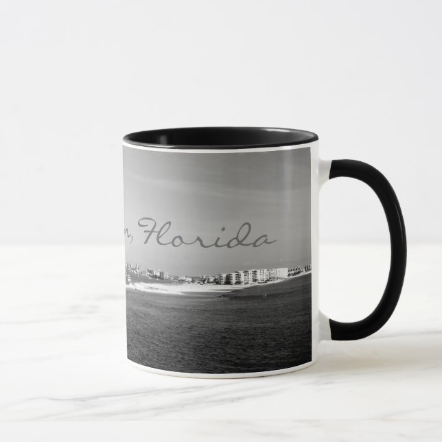 Black & White Destin Florida harbor coffee mug (Right)