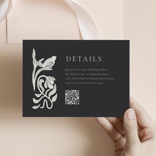 Black & White Details Enclosure Card with QR code (Creator Uploaded)