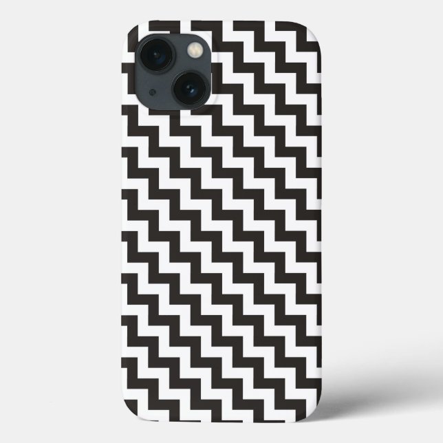 Black White Diagonal Chevrons iPhone 6 Xtreme Case (Back)