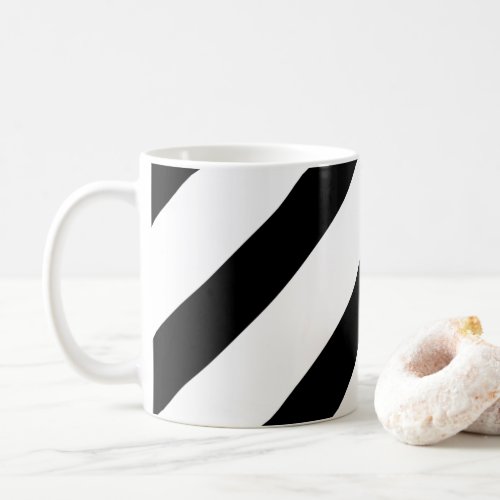 Black  White Diagonal Coffee Mug